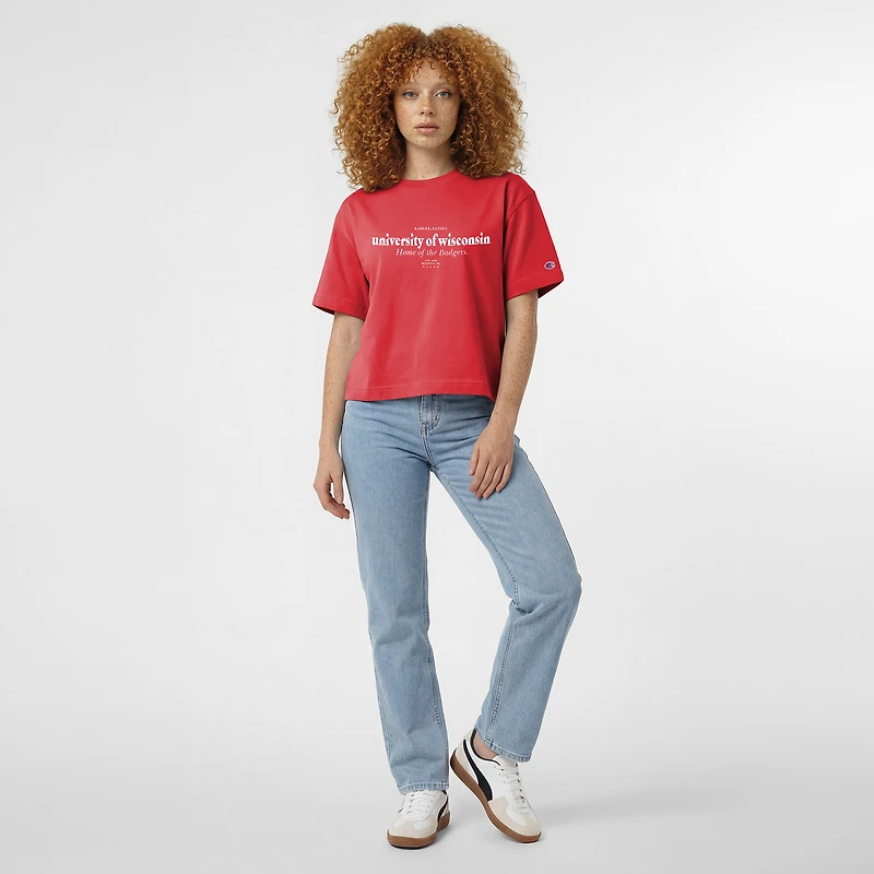 T-shirt à domicile des Wisconsin Badgers rouges, championnes féminines