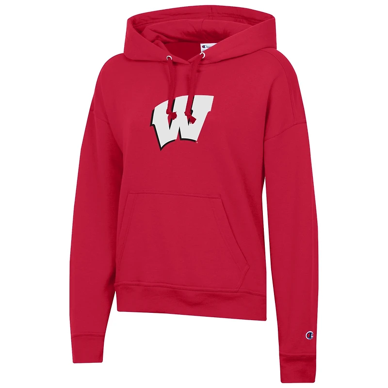 Sweat à capuche en polaire Powerblend Champion Red Wisconsin Badgers pour femme