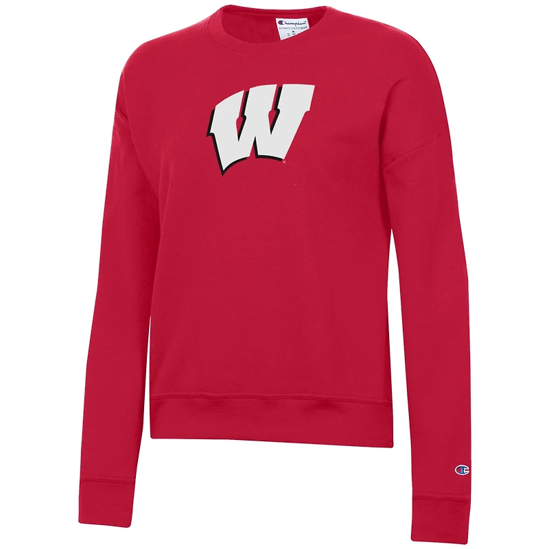 Sweat-shirt Powerblend rouge Champion pour femme des Wisconsin Badgers