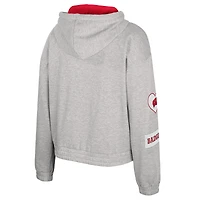 Women's Colosseum Gray Wisconsin Badgers Alfie Full-Zip Hoodie Jacket