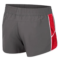 Women's Colosseum Gray Wisconsin Badgers Pull The Switch Running Shorts