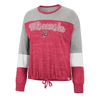 Women's Colosseum Red Wisconsin Badgers Joanna Tie Front Long Sleeve T-Shirt