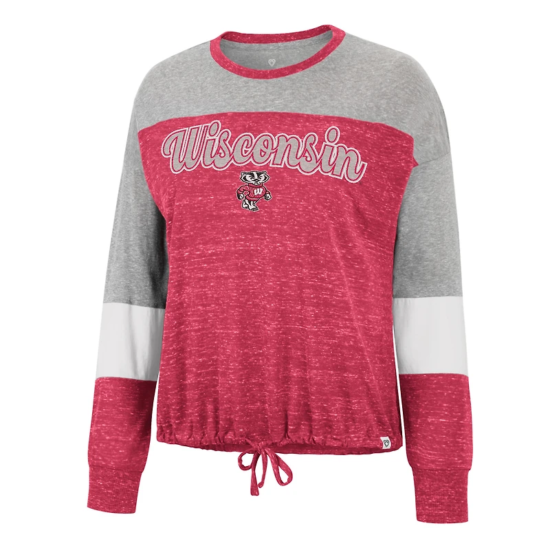 Women's Colosseum Red Wisconsin Badgers Joanna Tie Front Long Sleeve T-Shirt