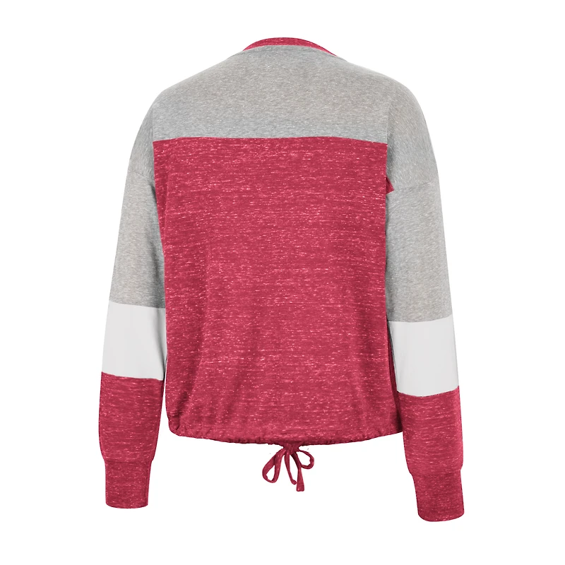 T-shirt à manches longues Joanna nouer sur le devant, rouge Colosseum Wisconsin Badgers, pour femmes