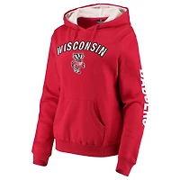 Women's Colosseum Red Wisconsin Badgers Loud and Proud Pullover Hoodie