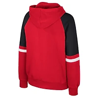 Sweat à capuche surdimensionné blocs de couleurs pour femme Colosseum Red Wisconsin Badgers