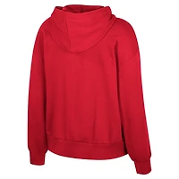 Women's Colosseum Red Wisconsin Badgers Reflection Rhinestone Drawcord Pullover Hoodie