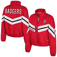 Women's Colosseum  Red Wisconsin Badgers Thin Ice Full-Zip Windbreaker