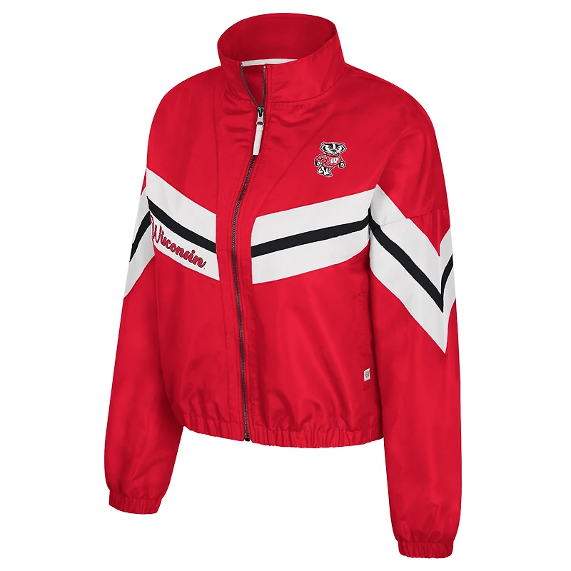 Coupe-vent à fermeture éclair intégrale Thin Ice pour femme Colosseum Red Wisconsin Badgers