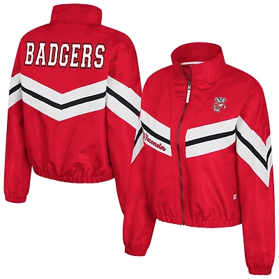 Women's Colosseum  Red Wisconsin Badgers Thin Ice Full-Zip Windbreaker