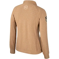 Women's Colosseum Tan Wisconsin Badgers OHT Military Appreciation Sand Tatum Quarter-Snap Raglan Jacket