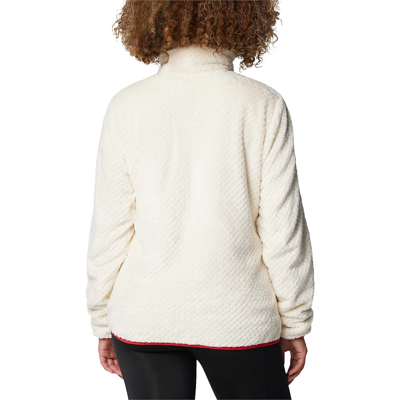 Veste zippée en sherpa blanche Columbia Wisconsin Badgers Fireside II pour femme
