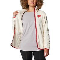 Veste zippée en sherpa blanche Columbia Wisconsin Badgers Fireside II pour femme