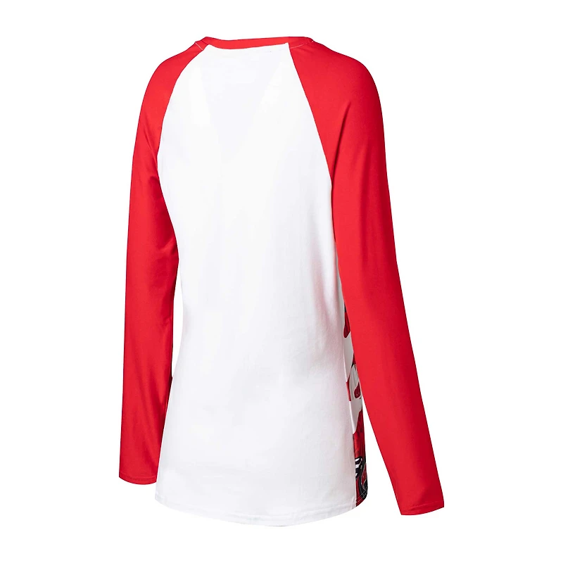 Women's Concepts Sport Red Wisconsin Badgers Tinsel Ugly Sweater Long Sleeve Top & Pants Sleep Set