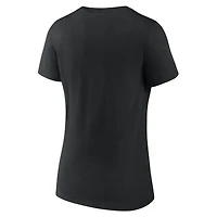 T-shirt à col en V noir pour femmes Fanatics Wisconsin Badgers Campus