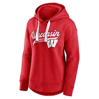 Sweat à capuche manches longues Fanatics Heather Red Wisconsin Badgers pour femmes