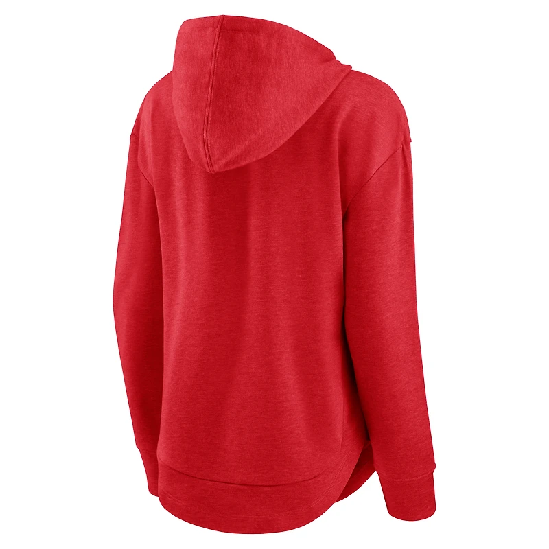 Sweat à capuche manches longues Fanatics Heather Red Wisconsin Badgers pour femmes