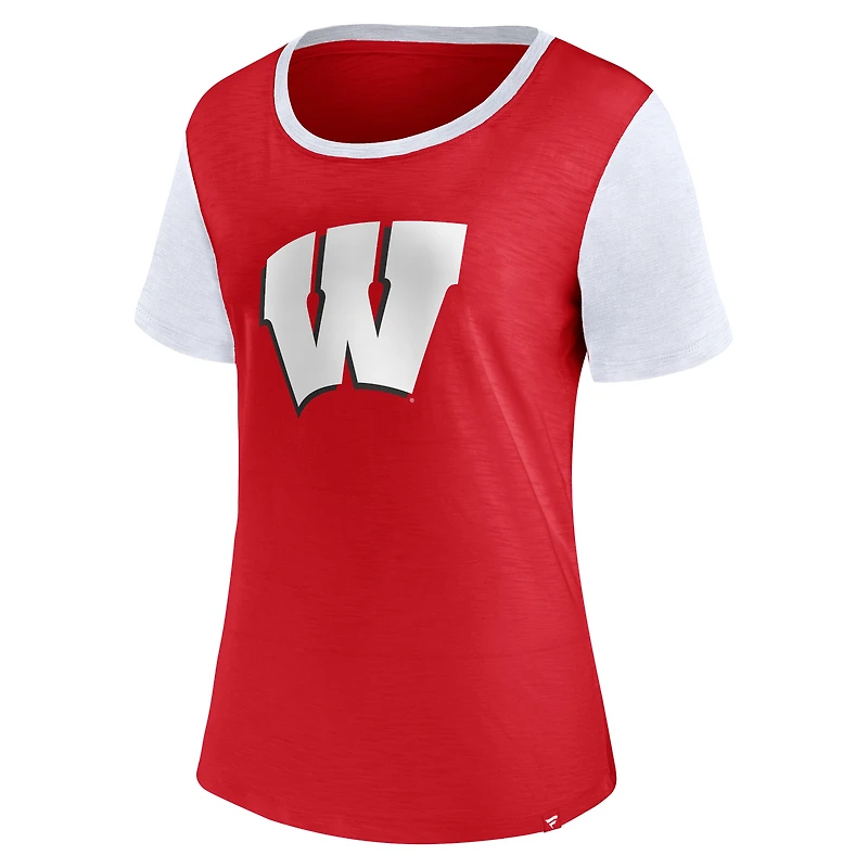 T-shirt Carver Fanatics pour femmes, rouge, Badgers du Wisconsin