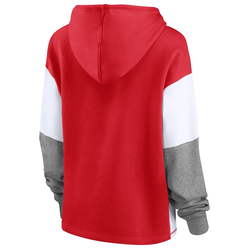 Sweat à capuche color block Fanatics Red Wisconsin Badgers pour femmes Play It Safe