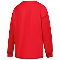 Women's Fanatics Red Wisconsin Badgers Plus Contrast Stitch Sweatshirt
