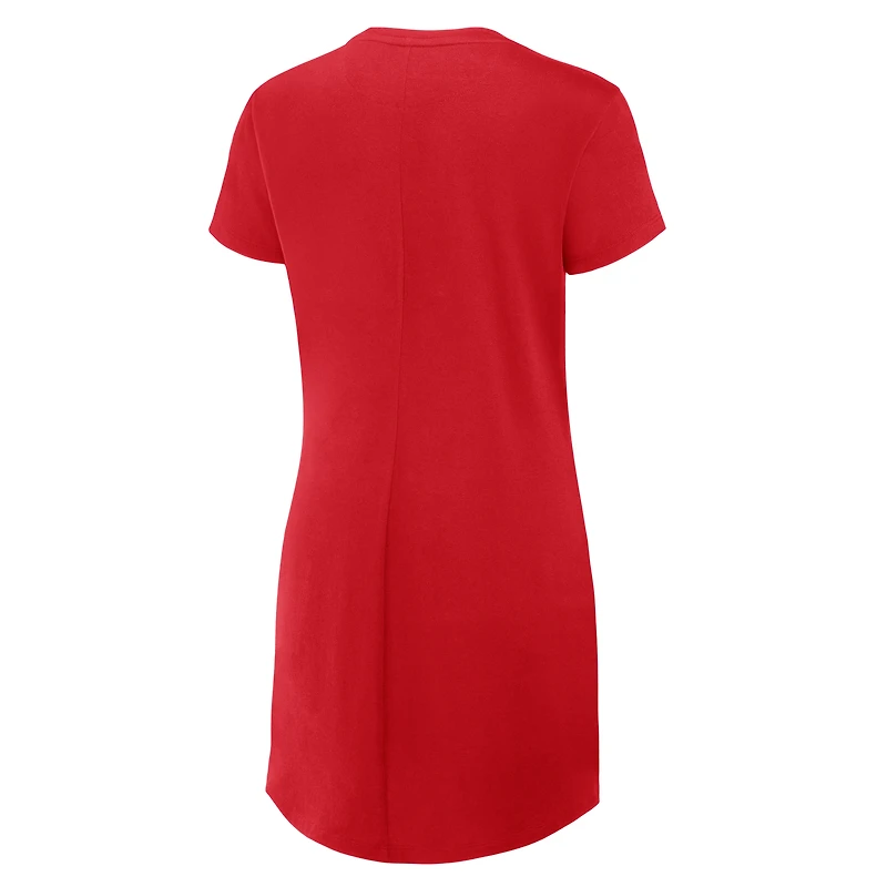 Robe t-shirt drapée froncée Fanatics Red Wisconsin Badgers pour femmes