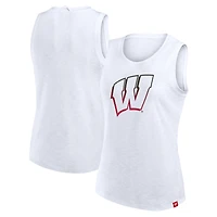 Débardeur blanc fanatique pour femmes Wisconsin Badgers Activate Slub