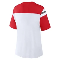 Women's Fanatics White Wisconsin Badgers Color-Block Fundamental Winning T-Shirt