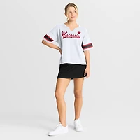 Women's Fanatics White Wisconsin Badgers Hometown Premium Script T-Shirt
