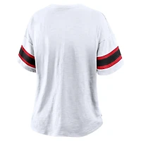 Women's Fanatics White Wisconsin Badgers Hometown Premium Script T-Shirt