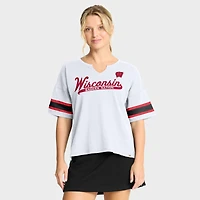 Women's Fanatics White Wisconsin Badgers Hometown Premium Script T-Shirt