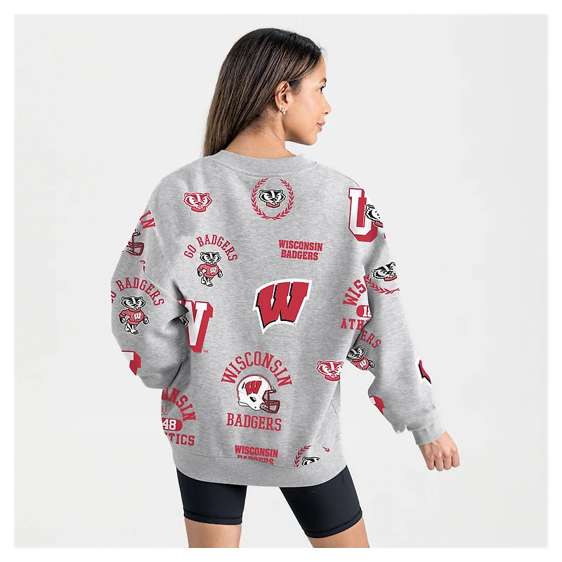 Sweat-shirt en molleton gris Gameday Couture pour femme