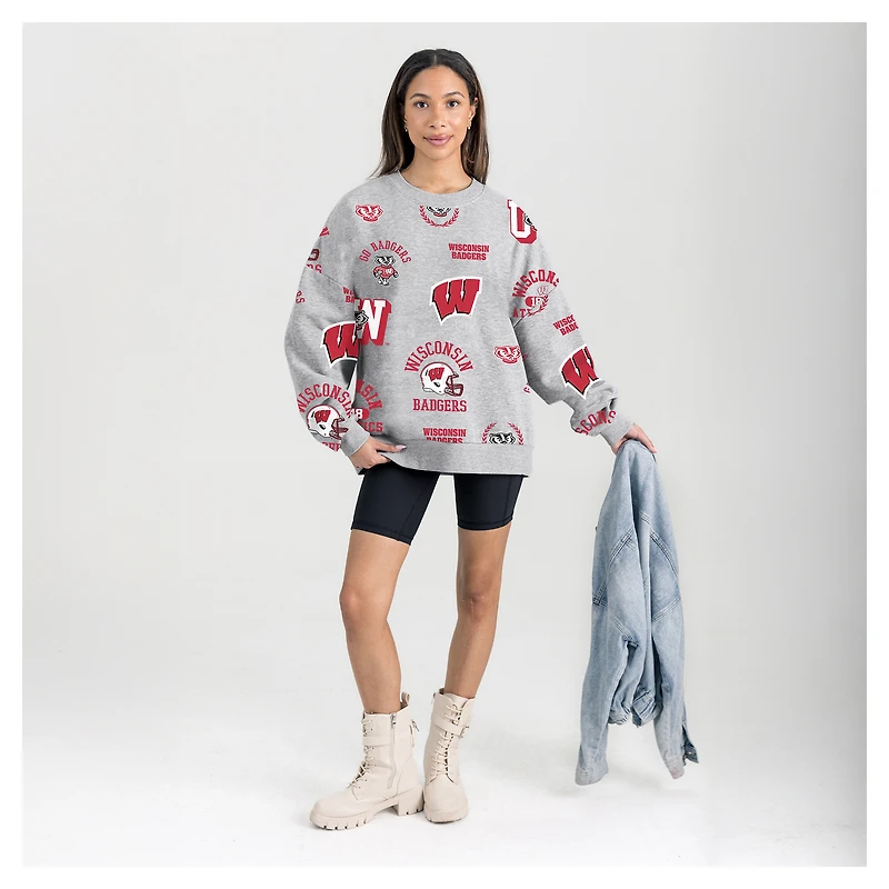 Sweat-shirt en molleton gris Gameday Couture pour femme
