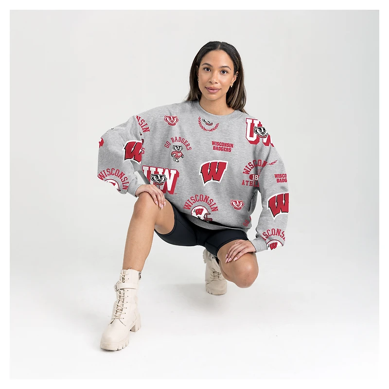 Sweat-shirt en molleton gris Gameday Couture pour femme