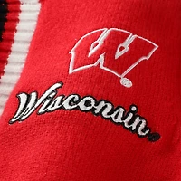 Cardigan à rayures arrondies tri-blend Gameday Couture rouge pour femme des Wisconsin Badgers