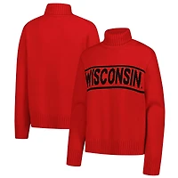 Pull à col roulé en chenille rouge des Wisconsin Badgers pour femme