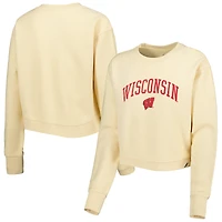 Sweat-shirt classique Wisconsin Badgers Campus Corded Timber couleur crème de la collection Women's League Collegiate Wear