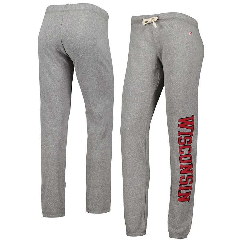 Pantalon de jogging à trois mélanges pour femme League Collegiate Wear Heather Grey Wisconsin Badgers Victory Springs