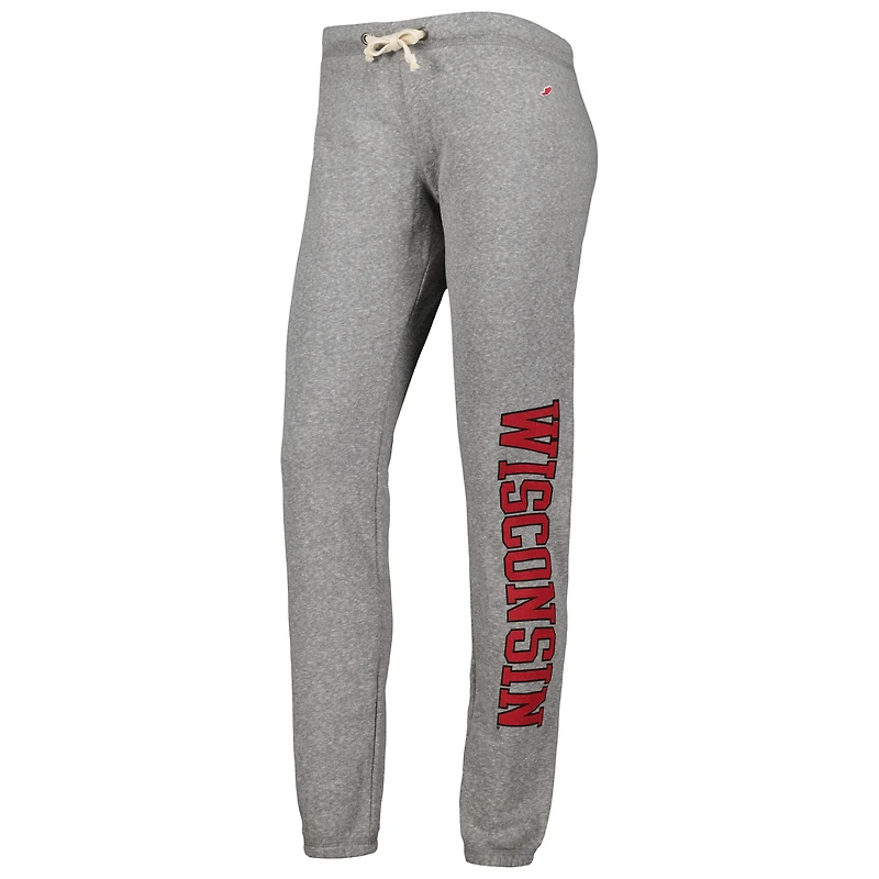 Pantalon de jogging à trois mélanges pour femme League Collegiate Wear Heather Grey Wisconsin Badgers Victory Springs