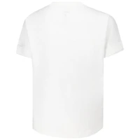 Women's League Collegiate Wear White Wisconsin Badgers Slub Rolled Cuff T-Shirt