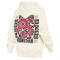 Women's Pressbox  Cream Wisconsin Badgers Elena Janise Hoodie