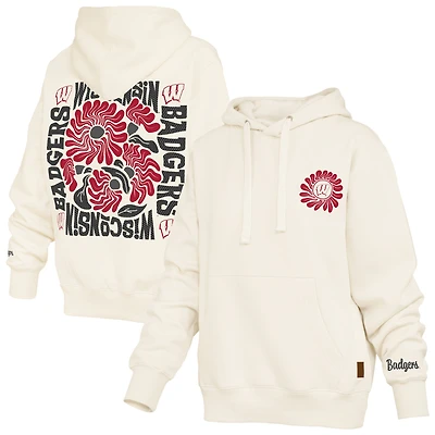 Women's Pressbox Cream Wisconsin Badgers Elena Janise Hoodie