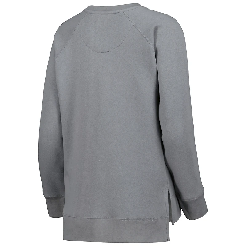 Sweat-shirt raglan Pressbox Wisconsin Badgers Pinehurst Chenille gris pour femme
