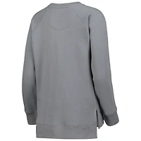 Sweat-shirt raglan Pressbox Wisconsin Badgers Pinehurst Chenille gris pour femme