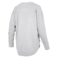 Women's Pressbox  Heather Gray Wisconsin Badgers Marcus East Hall Poncho V-Neck Sweatshirt