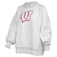 Women's Pressbox  Heather Gray Wisconsin Badgers Reversible Sweatshirt