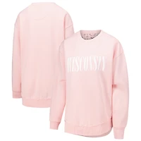 Sweat-shirt en polaire pour femmes Pressbox rose clair Wisconsin Badgers Poncho