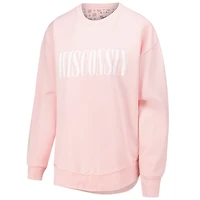 Sweat-shirt en polaire pour femmes Pressbox rose clair Wisconsin Badgers Poncho
