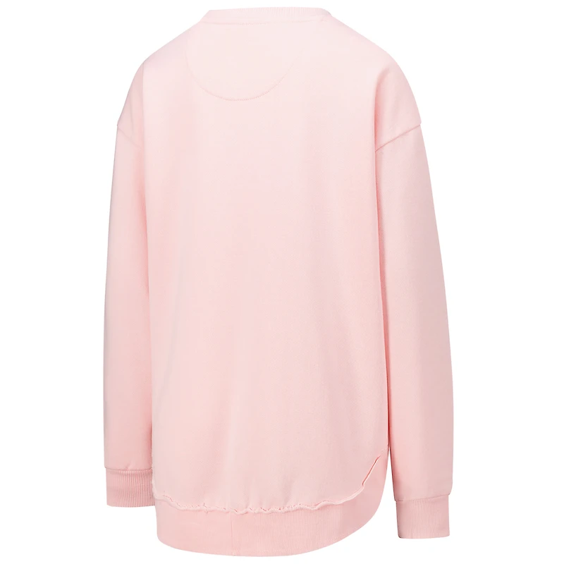 Women's Pressbox Light Pink Wisconsin Badgers Poncho Fleece Pullover Sweatshirt