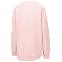 Women's Pressbox Light Pink Wisconsin Badgers Poncho Fleece Pullover Sweatshirt