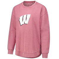 Sweat-shirt en polaire à poncho Pressbox pour femmes, rose, Wisconsin Badgers